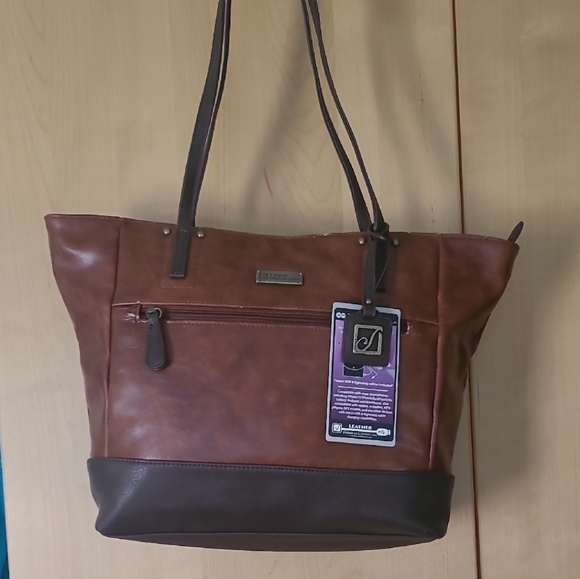 Stone Mountain Accessories Handbags - Stone Mountain Brown Leather Tote Bag